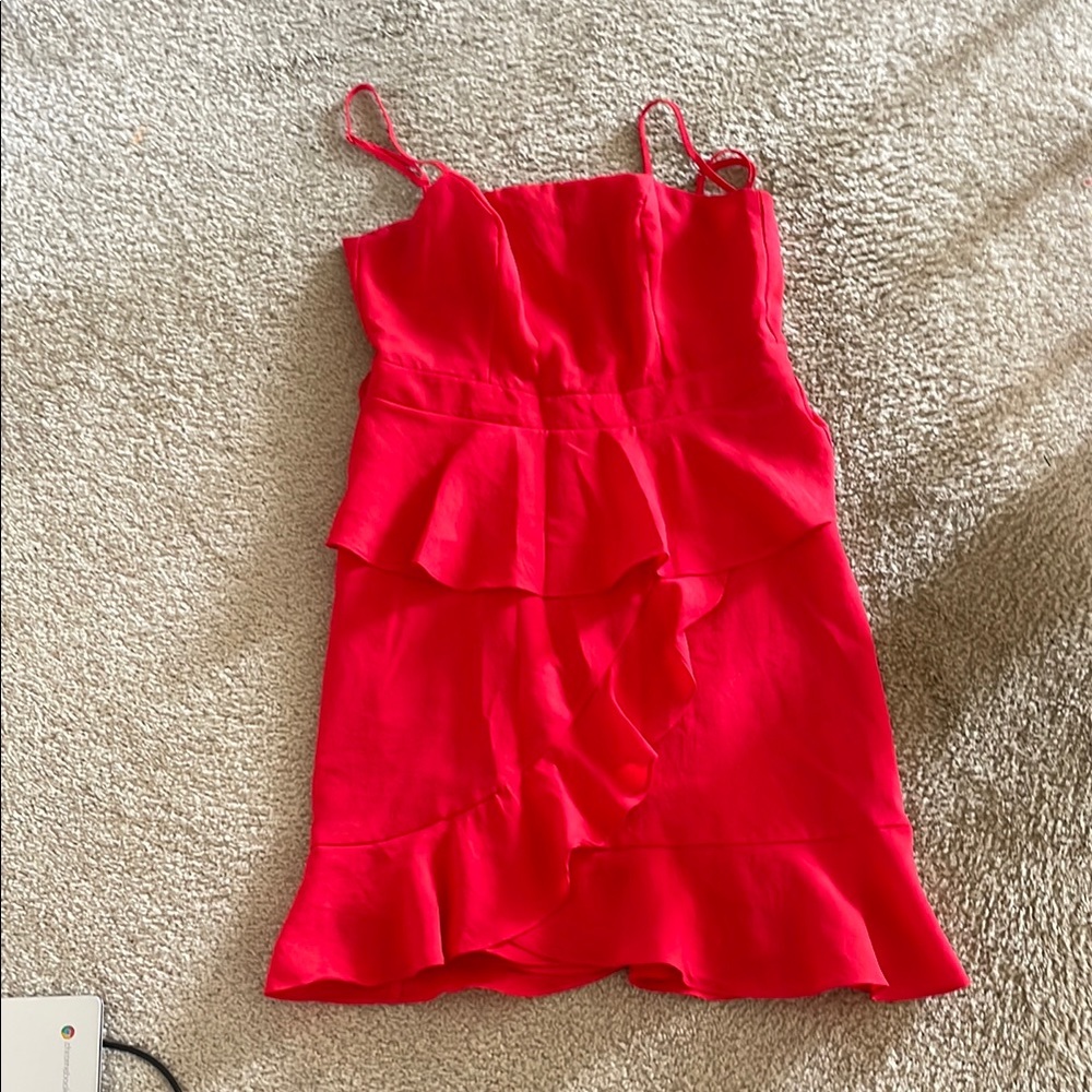 Collective Concepts Red Asymmetrical Ruffled Sundress